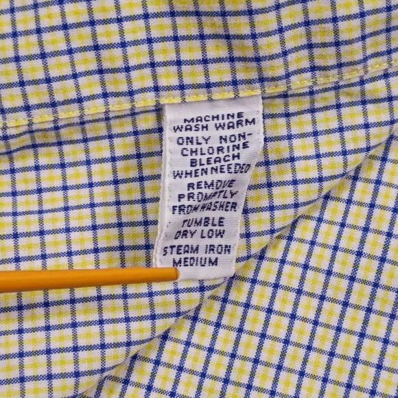 Ralph Lauren Mens Classic Fit Yellow Blue Gingham Checkered Button Down Shirt XL - Picture 5 of 9